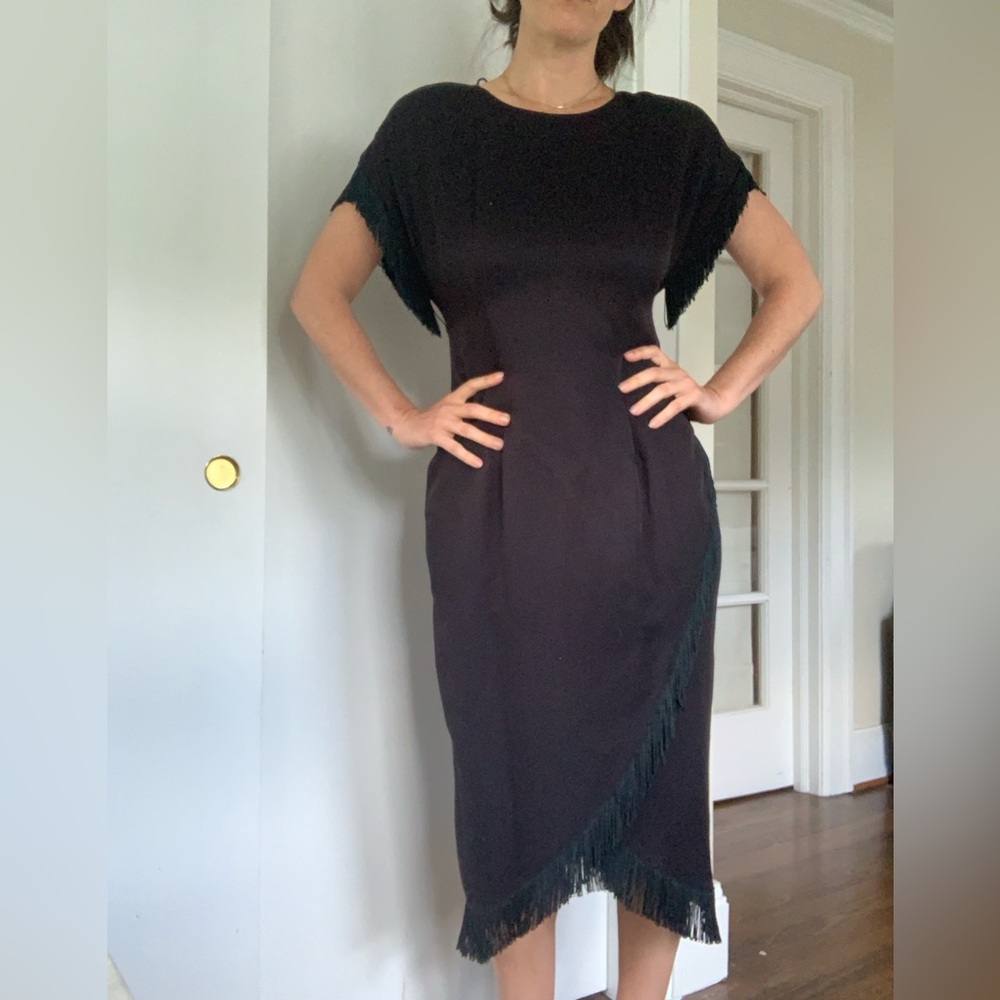 vintage formal fringe dress